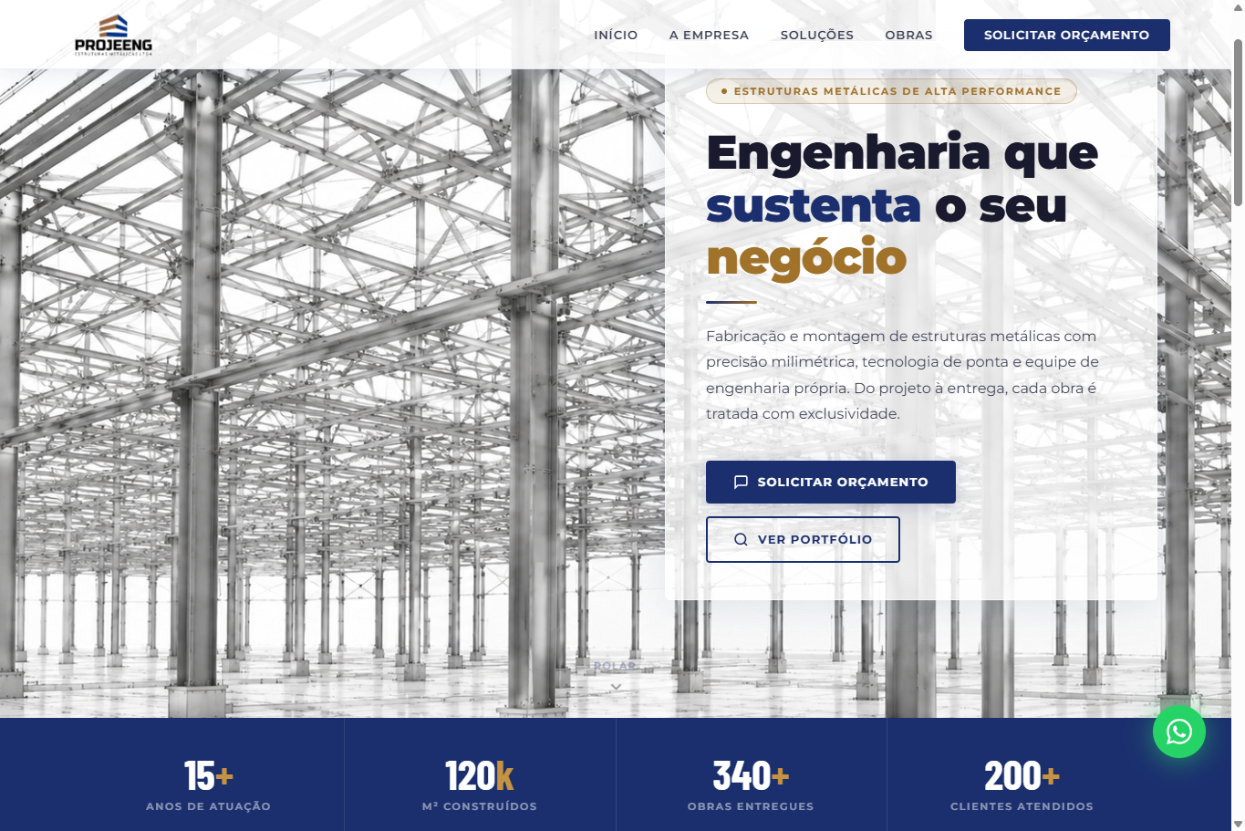 Site Porje Engenharia desenvolvido pela Aura Publicidade